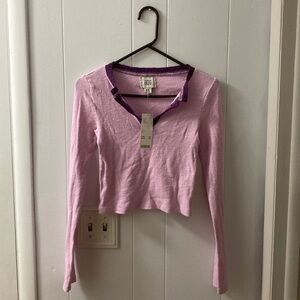 BDG lilac and purple cropped lightweight long sleeve sweater brand new